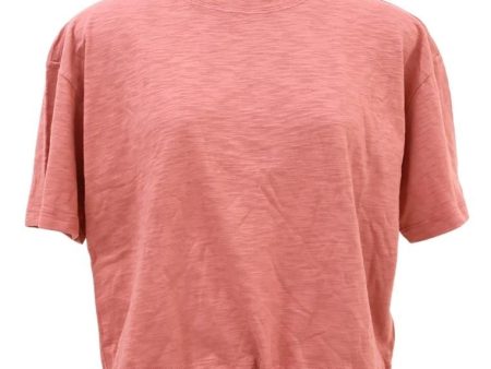 Landmark Round Neck Girls teens T-Shirt Cropped Boxy - Old Rose Cheap