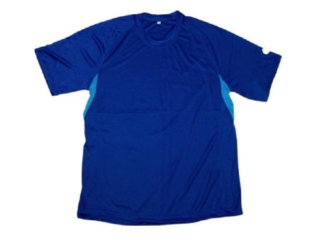 Landmark Short Sleeves Tshirt Round Neck Drifit With Spreader Arms To Sides Combi Reflective Print On Sleeves And Back - Royal Blue Discount