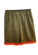 Landmark Muscle Set Cool Dude with Leaves Patch Pocket Print and Plain Shorts Olive Orange Supply