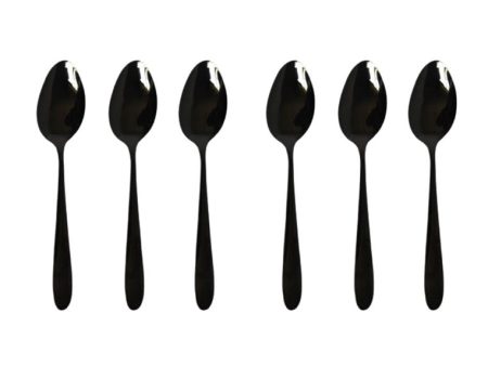 6piece Teaspoon with Plastic Packaging - Black For Sale