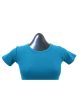 Landmark Cropped Round Neck Mini Sleeves Girls Teens tshirt - Slate Green on Sale