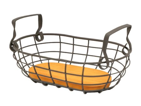 Landmark Receiving Oblong Basket with Rustic Handle 26 x 13 x 6cm Online Sale