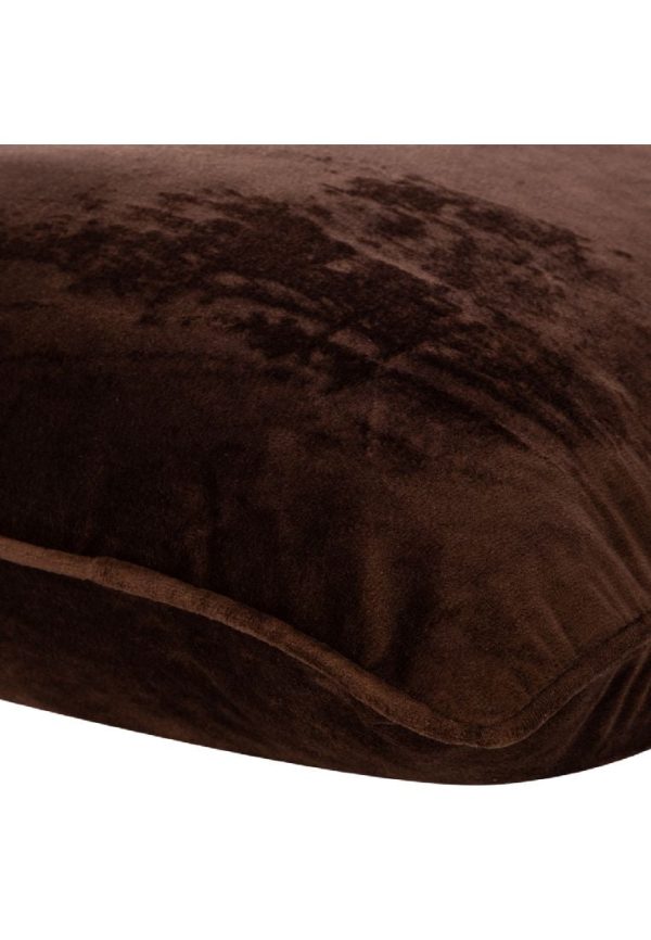 Style & Collection Throw Pillow Case 18 x 18  Velvet Plain Colored - Choco Brown Discount