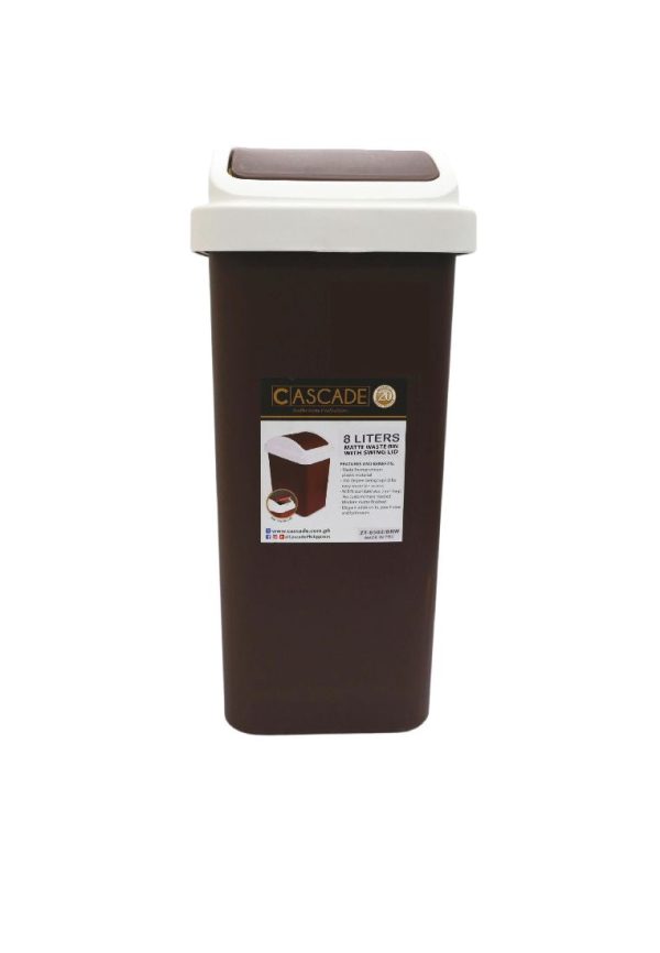 Cascade Matte Waste Bin with Swing Lid Online Sale