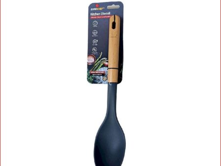 Eurochef Silicone Basting Spoon with Beech Wood Handle 7 x 2 x 33cm - Gray Supply