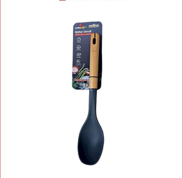 Eurochef Silicone Basting Spoon with Beech Wood Handle 7 x 2 x 33cm - Gray Supply