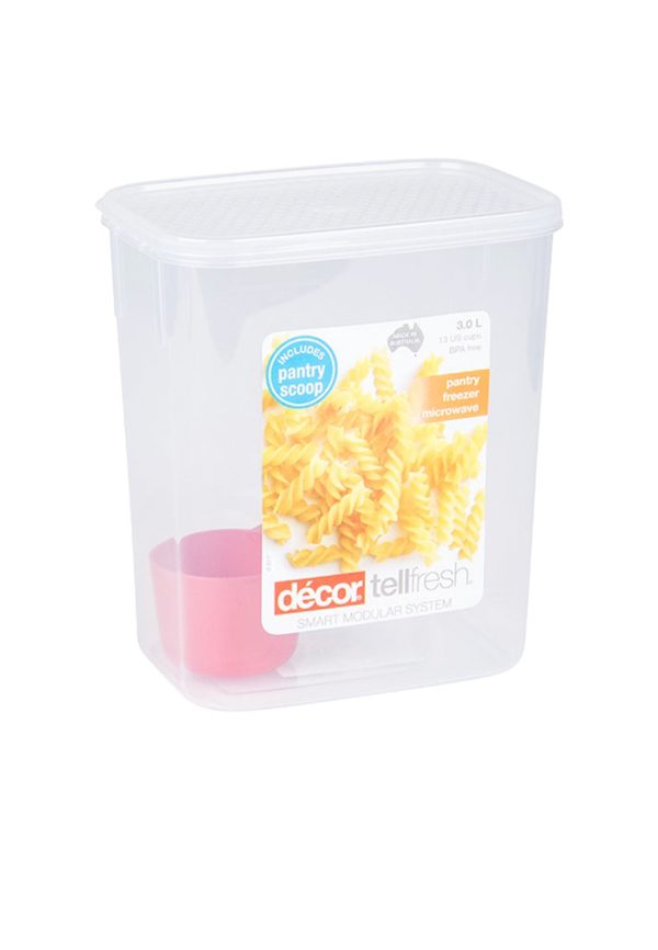 Oblong Tall Cereal Container 3L with Scooper Supply