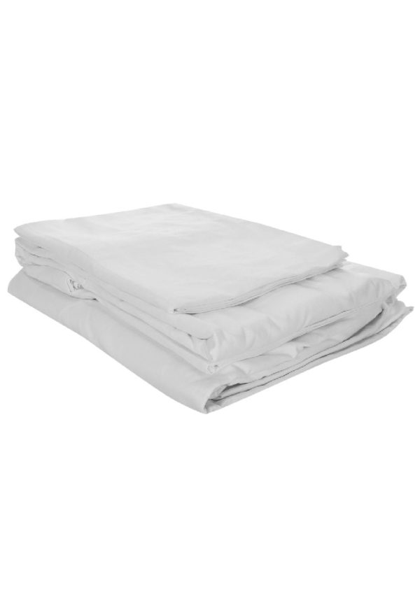 Earth Series Fitted and Flat Bed Sheet Queen 80 x 108  with 2piece Pillow Case - Plain White Supply